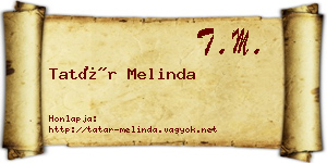 Tatár Melinda névjegykártya